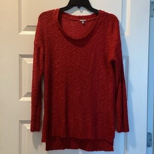 Red Scoop Neck Sweater
